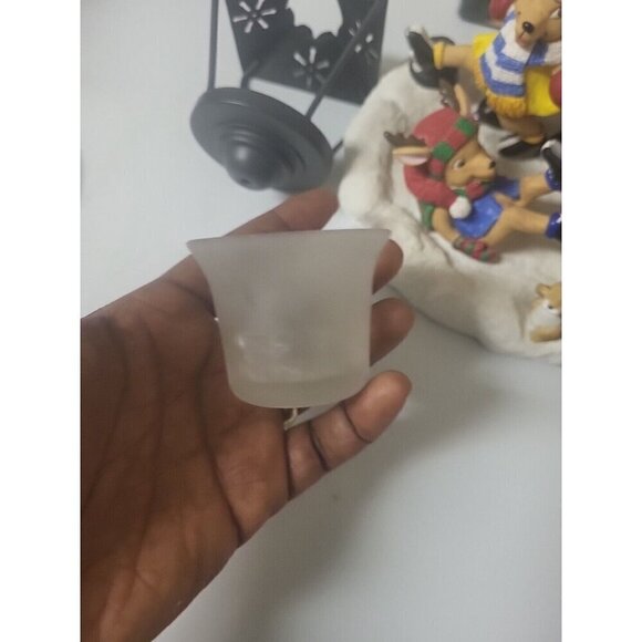 Traditions Christmas Candle Street Lamp Scene 293069 Santa Claus Reindeer EUC - Picture 7 of 13